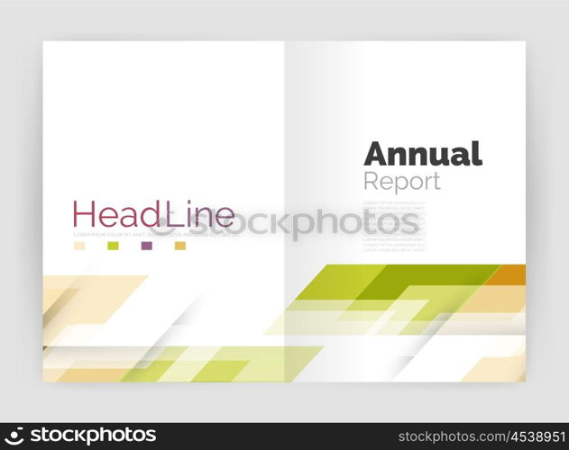 Geometric business annual report templates, modern brochure flyer template. Vector illustration