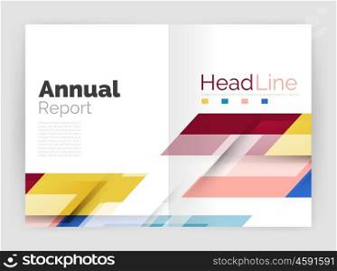 Geometric business annual report templates, modern brochure flyer template. Vector illustration