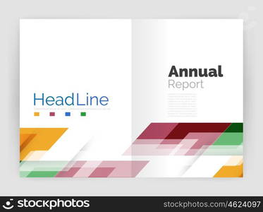 Geometric business annual report templates, modern brochure flyer template. Vector illustration