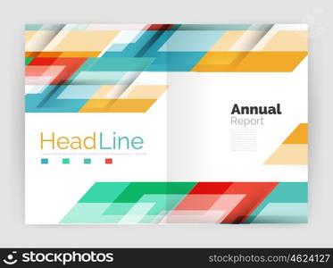 Geometric business annual report templates, modern brochure flyer template. Vector illustration