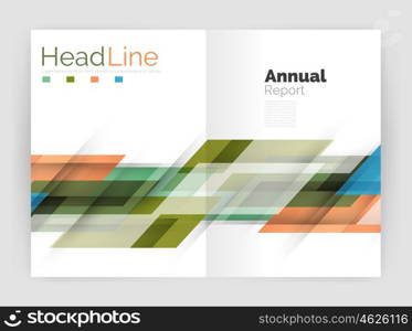 Geometric business annual report templates, modern brochure flyer template. Vector illustration