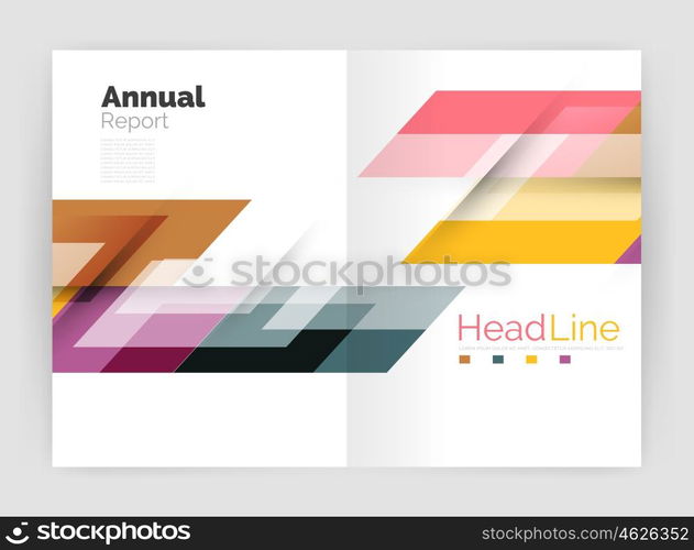 Geometric business annual report templates, modern brochure flyer template. Vector illustration