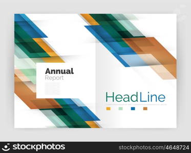 Geometric business annual report templates, modern brochure flyer template. Vector illustration