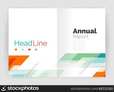 Geometric business annual report templates, modern brochure flyer template. Vector illustration