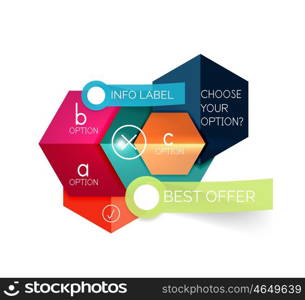 Geometric business infographics templates. Geometric business infographics templates. Vector illustration with sample text and options