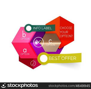 Geometric business infographics templates. Geometric business infographics templates. Vector illustration with sample text and options