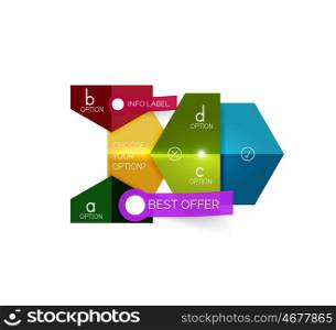 Geometric business infographics templates. Geometric business infographics templates. Vector illustration with sample text and options