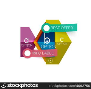 Geometric business infographics templates. Geometric business infographics templates. Vector illustration with sample text and options