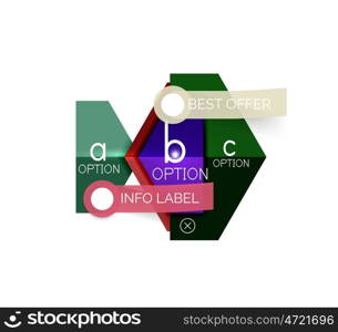 Geometric business infographics templates. Geometric business infographics templates. Vector illustration with sample text and options