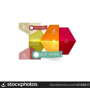 Geometric business infographics templates. Geometric business infographics templates. Vector illustration with sample text and options