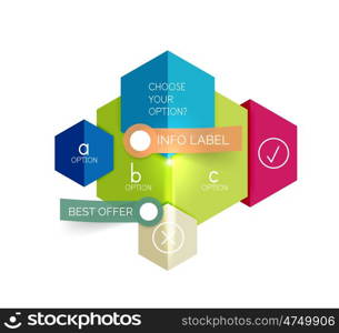 Geometric business infographics templates. Geometric business infographics templates. Vector illustration with sample text and options