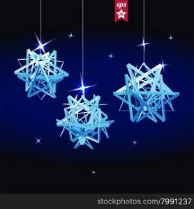 Geometric christmas ball. Holidays Background. Abstract Geometric background. 3D polygonal vector illustration.