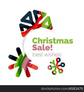 Geometric Christmas sale or promotion ad banner. Geometric Christmas sale or promotion ad banner. Blank offer design