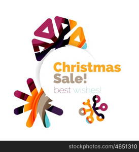 Geometric Christmas sale or promotion ad banner. Geometric Christmas sale or promotion ad banner. Blank offer design