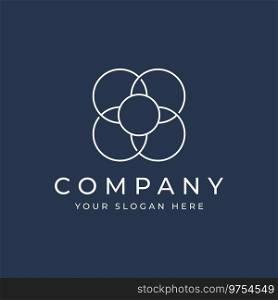 Geometric circle abstract logo design with modern, unique and creative idea. Logo for business, technology, web, brand, company.