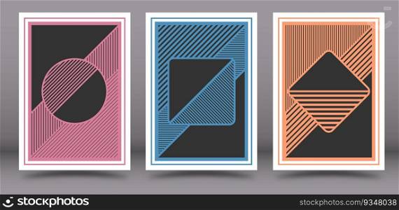 Geometric composition for interior design, prints, postcards, posters and banners. deformed shapes in a minimalist style