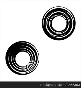 Geometric Concentric Shape Line Art Drawing Vector Art Illustration