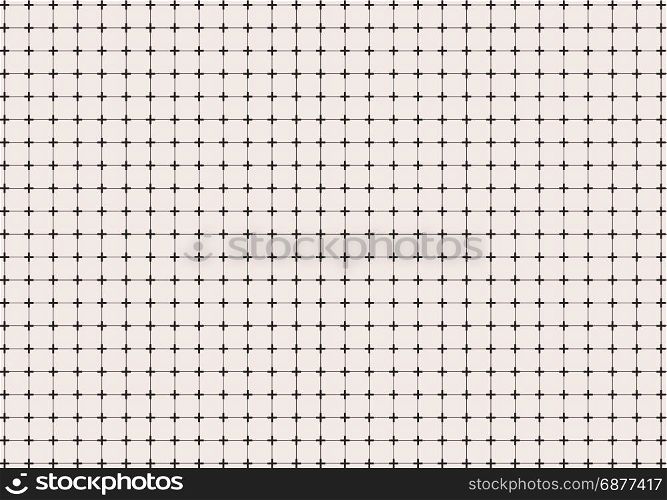 Geometric cross or plus with lines grid pattern background and textured, Abstract vector illustration