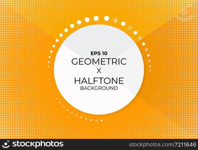 Geometric cut background modern style halftone design with symbol circle. vector illustration