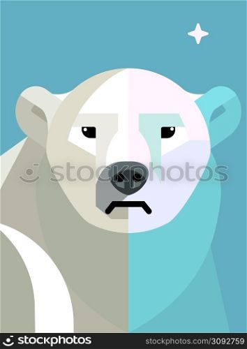 geometric cute polar bear colorful vector illustration