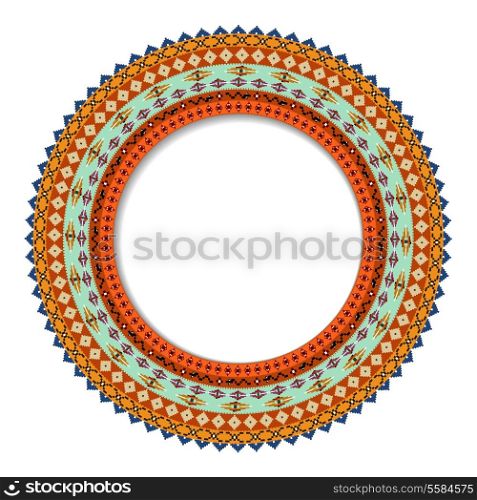 Geometric decorative rosette in the Mexican style with space for your text. vector illustration