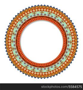 Geometric decorative rosette in the Mexican style with space for your text. vector illustration