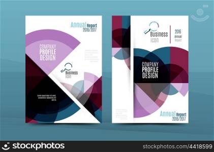 Geometric design A4 size cover print template - annual report brochure flyer design template vector, leaflet presentation abstract background