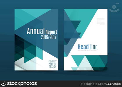 Geometric design A4 size cover print template - annual report brochure flyer design template vector, leaflet presentation abstract background