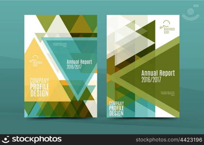 Geometric design A4 size cover print template - annual report brochure flyer design template vector, leaflet presentation abstract background