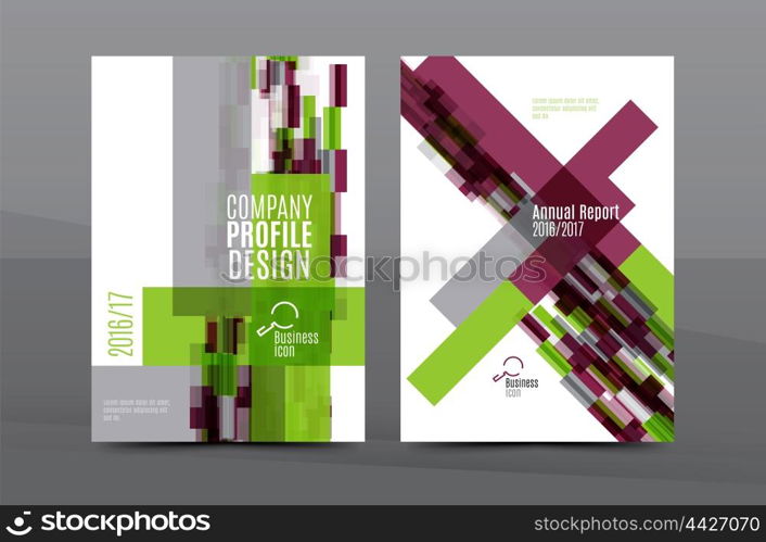 Geometric design A4 size cover print template - annual report brochure flyer design template vector, leaflet presentation abstract background