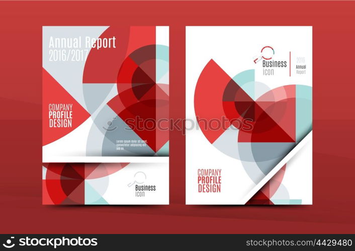 Geometric design A4 size cover print template - annual report brochure flyer design template vector, leaflet presentation abstract background