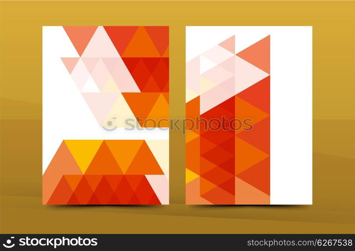 Geometric design A4 size cover print template - annual report brochure flyer design template vector, leaflet presentation abstract background