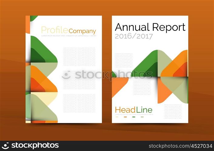 Geometric design, business annual report a4 brochure template
