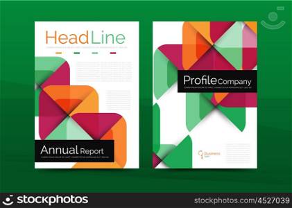 Geometric design, business annual report a4 brochure template