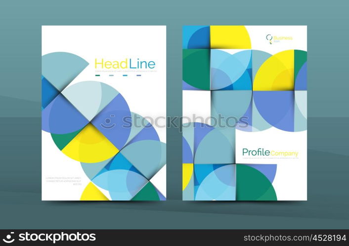 Geometric design, business annual report a4 brochure template