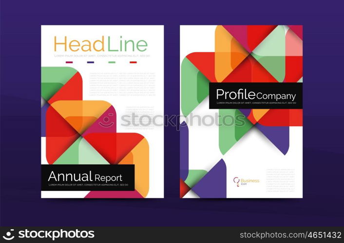 Geometric design, business annual report a4 brochure template