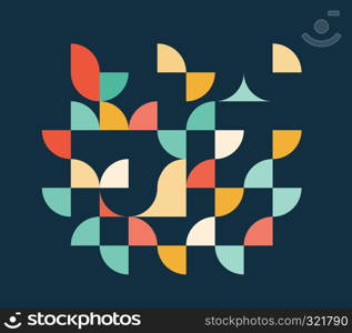 Geometric design with shapes in the style of squares with rounded corners and circles. Vector illustration is suitable for decorating booklets, flyers, posters and other. Modern design. Geometric design with shapes in the style of squares with rounded corners and circles. Vector illustration is suitable for decorating booklets, flyers, posters and other
