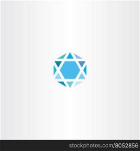 geometric diamond hexagon blue icon star design