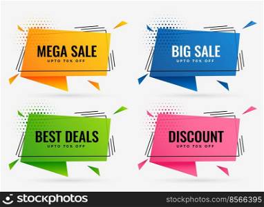 geometric discount and sale banners set