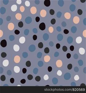 Geometric dotted wallpaper. Chaotic stones backdrop. Hand drawn pebble seamless pattern. Vector illustration. Geometric dotted wallpaper. Chaotic stones backdrop. Hand drawn pebble