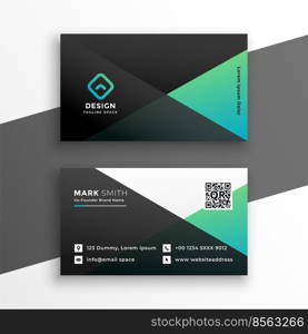 geometric elegant turquoise color business card design