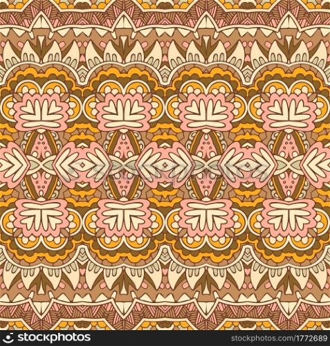 Geometric ethnic print abstract decorative vector seamless ornamental pattern. Abstract vintage textile ethnic seamless pattern ornamental. Vector geomertric art background
