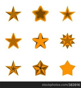 Geometric figure star icons set. Flat illustration of 9 geometric figure star vector icons for web. Geometric figure star icons set, flat style