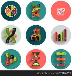 Geometric flat templates icon set for business / mobile phone / web