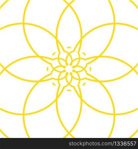 Geometric Flower design. Seamless pattern flower background. Outline flowers vector illustration