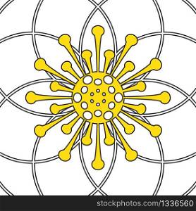 Geometric Flower design. Seamless pattern flower background. Outline flowers vector illustration