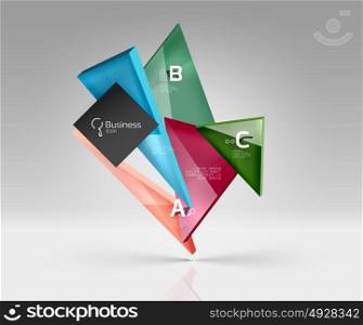 Geometric glass triangles abstract background. Geometric glass triangles abstract background. Vector template background for workflow layout, diagram, number options or web design