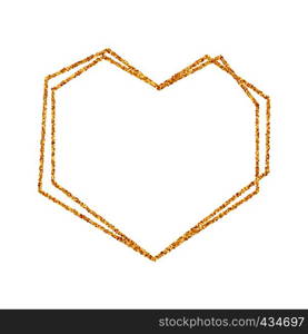 Geometric gold heart frame for wedding or birthday invitation background. Vector modern love design template for brochure, poster or greeting card. Art Deco.. Geometric gold heart frame for wedding or birthday invitation background. Vector modern love design template for brochure, poster or greeting card. Art Deco