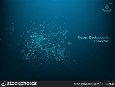 Geometric graphic background molecule and communication. Big data complex with compounds. Perspective backdrop. Minimal array Big data. Digital data visualization. Scientific vector illustration