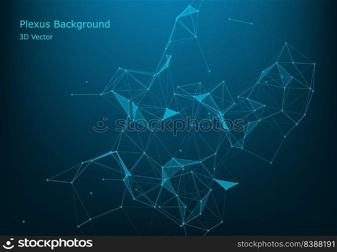 Geometric graphic background molecule and communication. Big data complex with compounds. Perspective backdrop. Minimal array. Digital data visualization. Scientific cybernetic vector illustration
